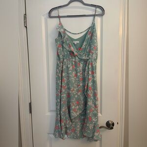 Socialite Teal and Coral Floral Dress
